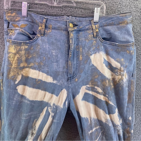 Robin's Jean Long Flap Motaro Mens Size 36 Distressed Stylish Made In The USA - Picture 8 of 13